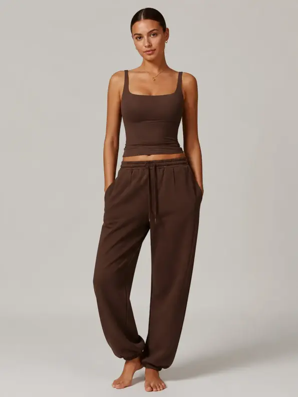 Linden Study Square-Neck Cropped Top — coffee brown — crop-top — authoritative variation match
