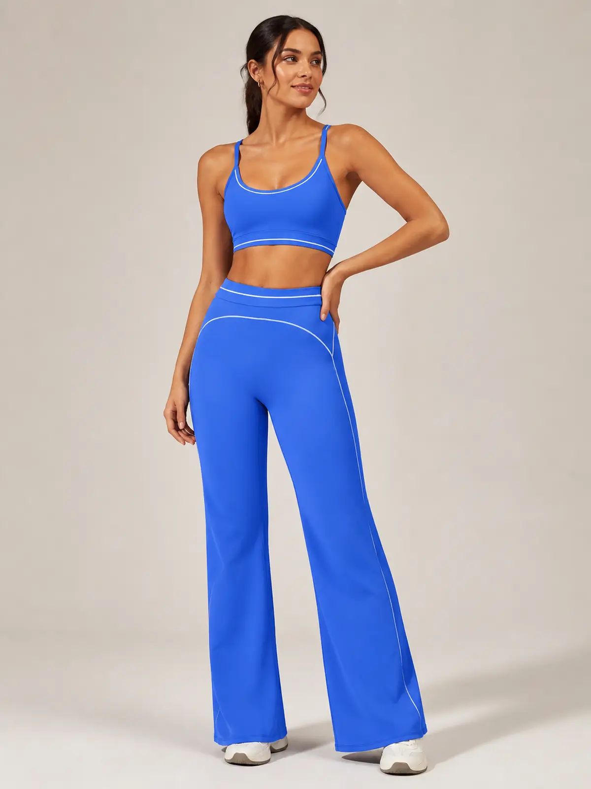 Lumen Vale High-Rise Flare Leggings — azure blue — flare-leggings — authoritative variation match