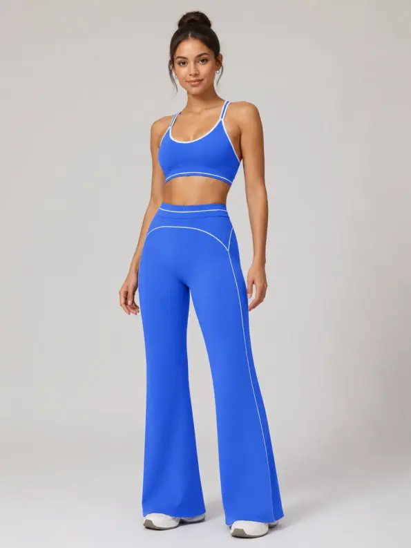 Lumen Vale High-Rise Flare Leggings — azure blue — flare-leggings — authoritative variation match