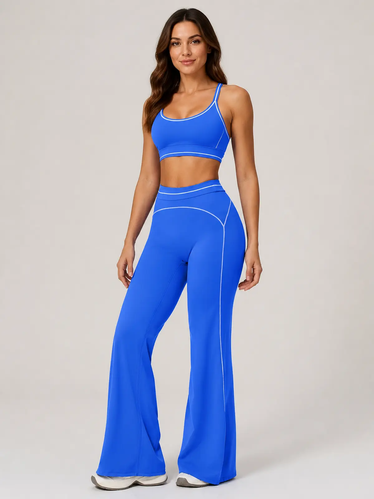 Lumen Vale High-Rise Flare Leggings — azure blue — flare-leggings — authoritative variation match