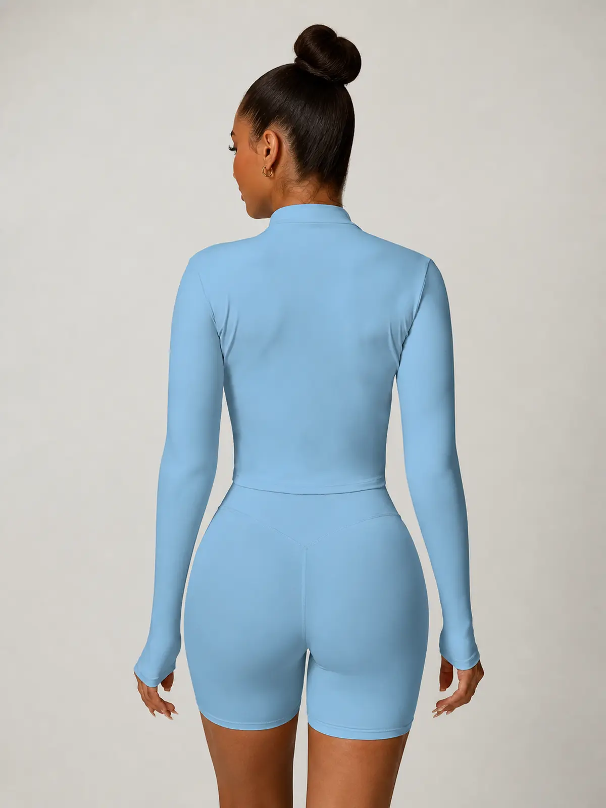 Marlowe Current Cropped Full-Zip Jacket — haze blue — general — authoritative variation match