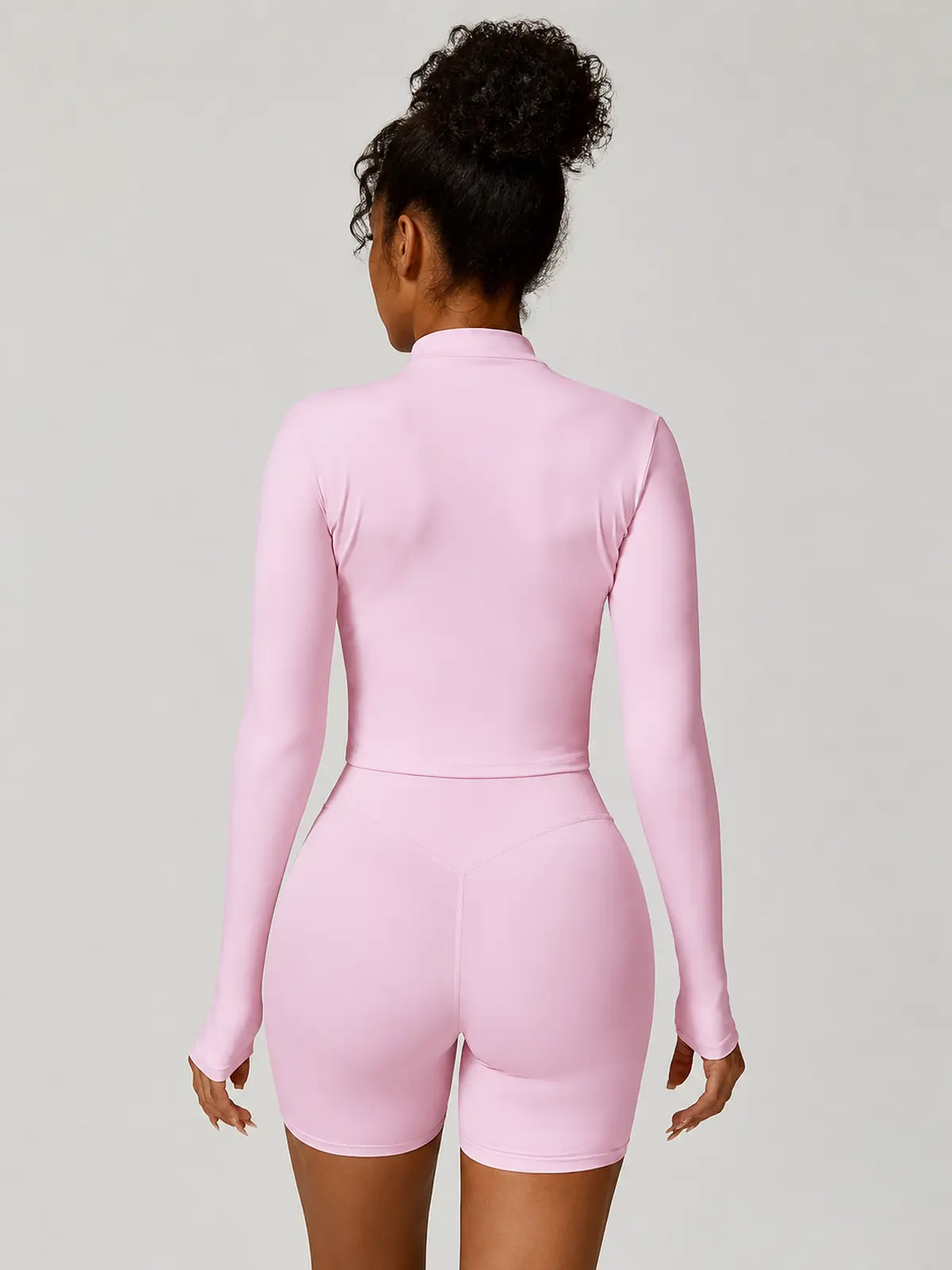 Marlowe Current Cropped Full-Zip Jacket — light pink — general — authoritative variation match