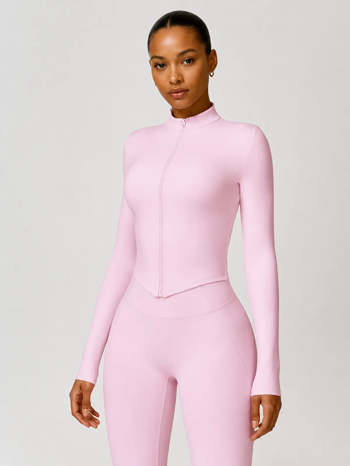 Marlowe Current Cropped Full-Zip Jacket — light pink — general — authoritative variation match