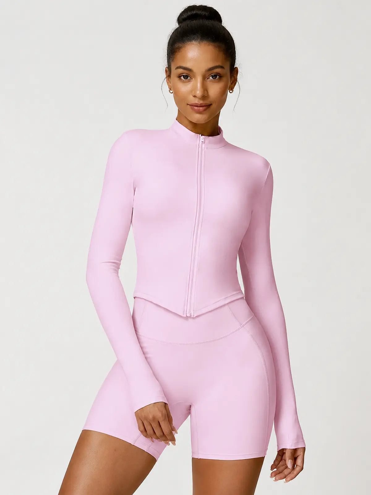 Marlowe Current Cropped Full-Zip Jacket — light pink — authoritative variation image