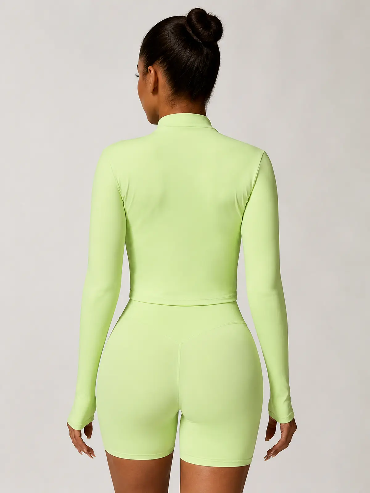 Marlowe Current Cropped Full-Zip Jacket — light yellow green — general — authoritative variation match