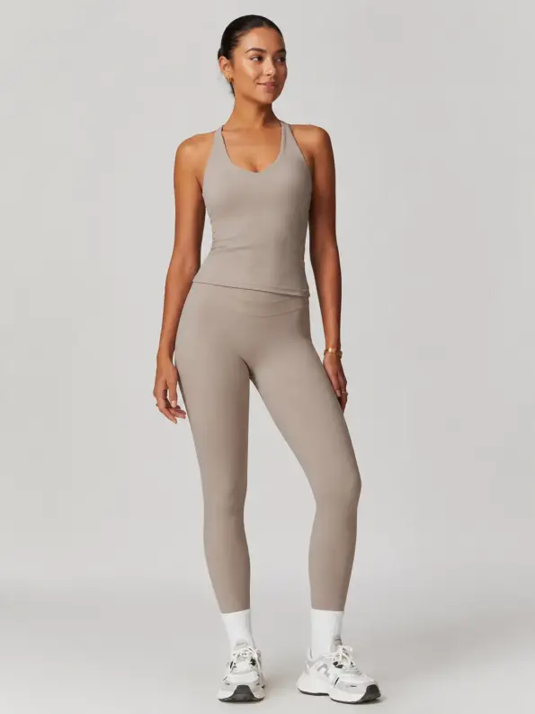 Meadow Loom Tank Top and Leggings Set — light taupe beige — general — authoritative variation match