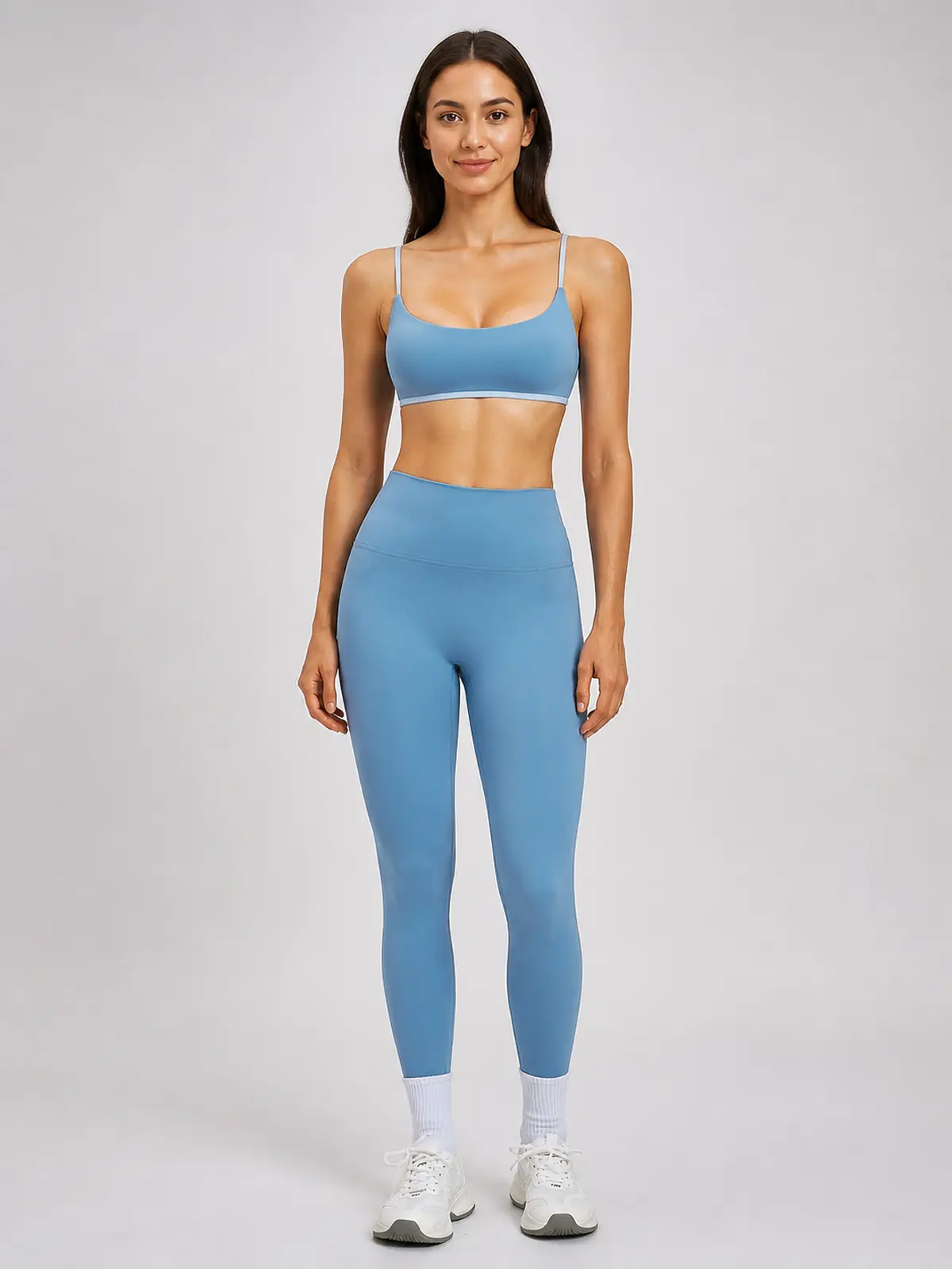 Meadow Note Sports Bra and Full-Length Leggings Set — light blue — general — authoritative variation match