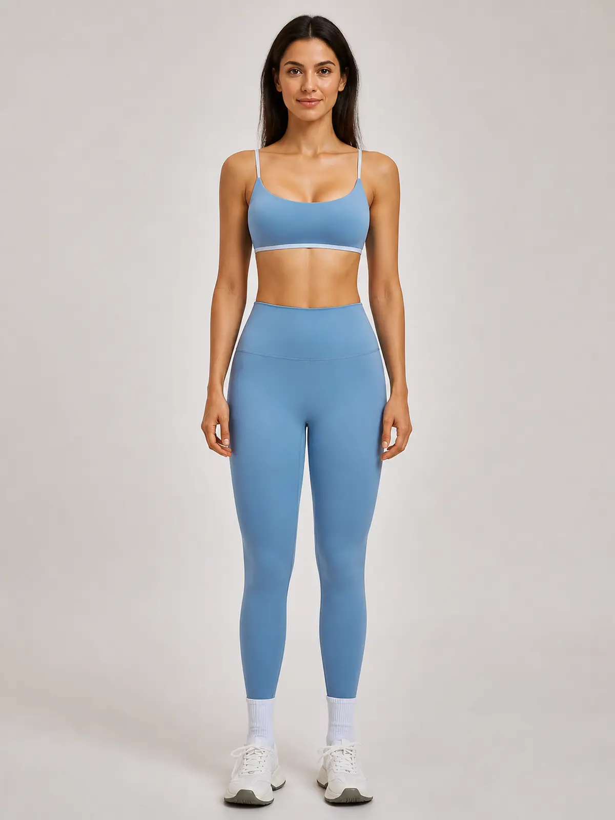 Meadow Note Sports Bra and Full-Length Leggings Set — light blue — authoritative variation match