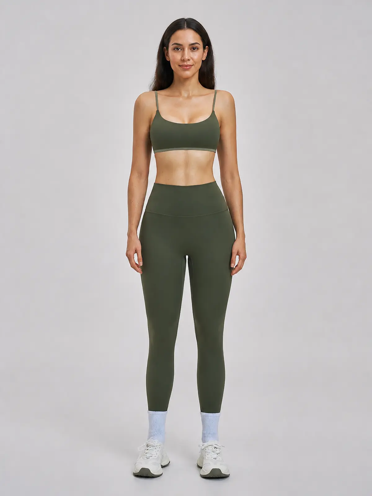 Meadow Note Sports Bra and Full-Length Leggings Set — studio portrait