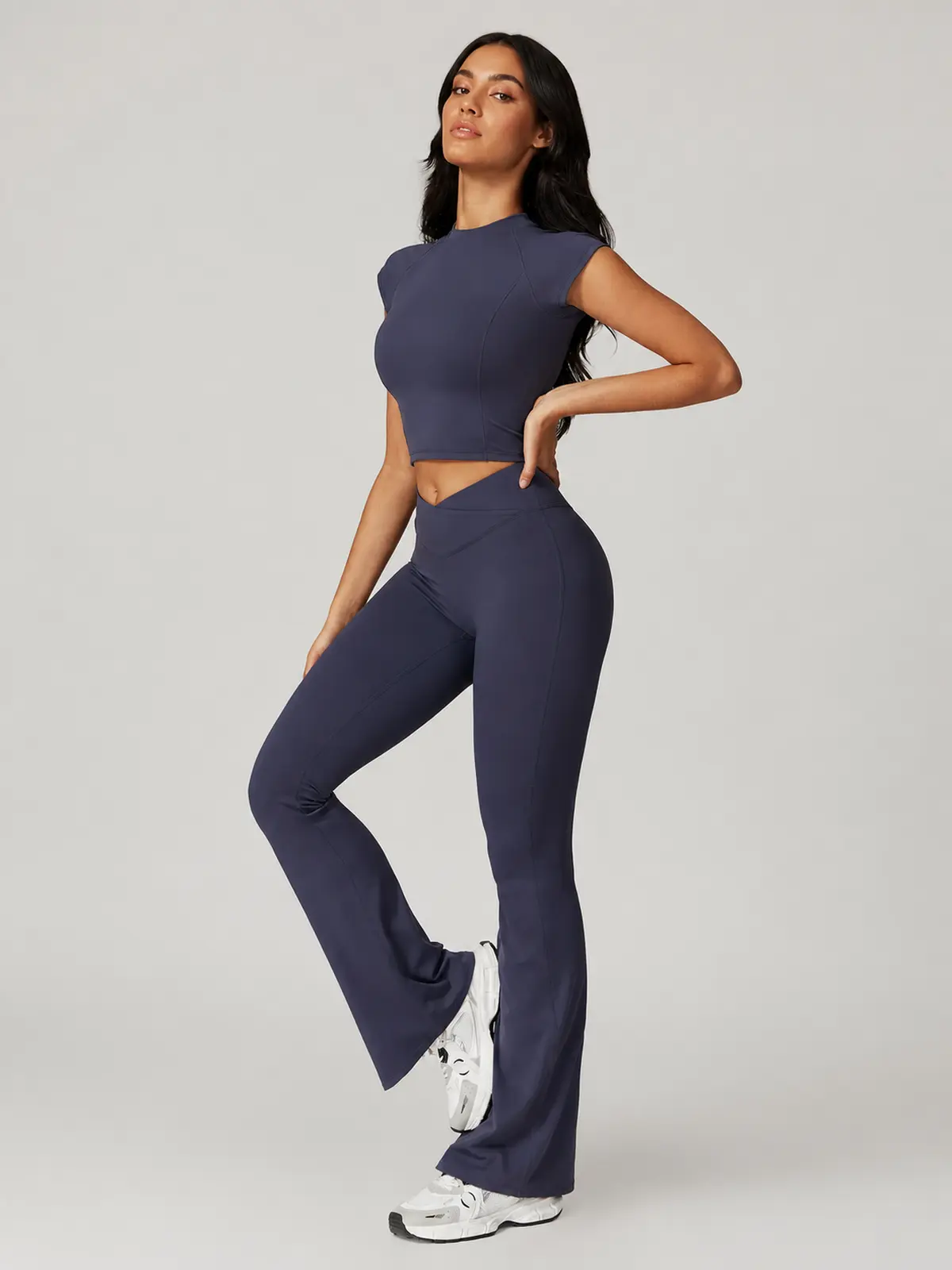 Meridian Ink T-Shirt and Flare Leggings Set — blue-gray — general — authoritative variation match
