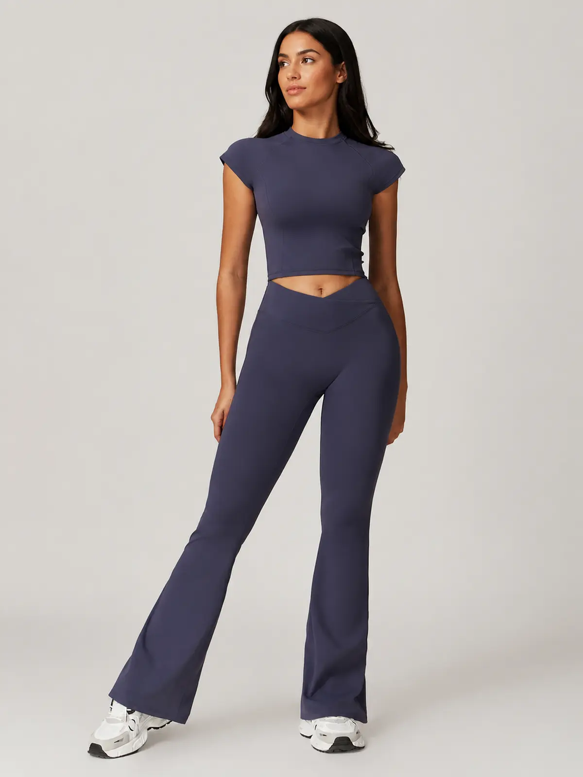 Meridian Ink T-Shirt and Flare Leggings Set — blue-gray — general — authoritative variation match
