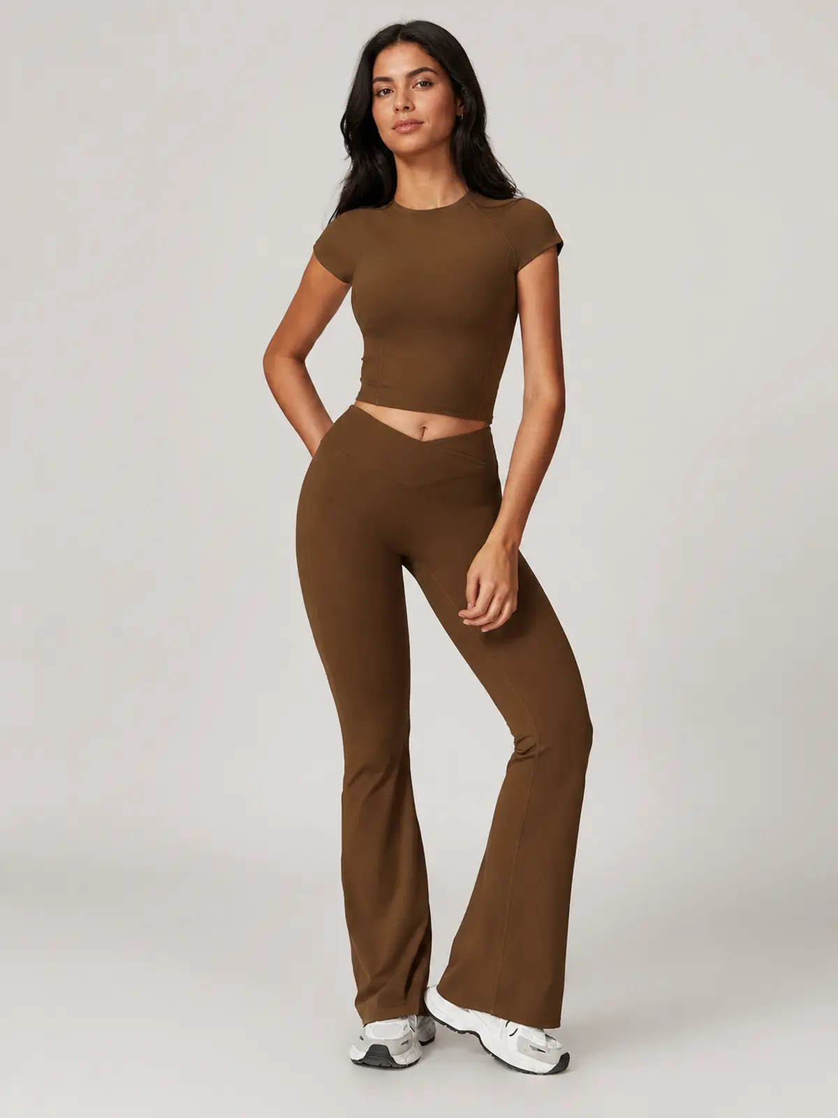 Meridian Ink T-Shirt and Flare Leggings Set — brown — general — authoritative variation image