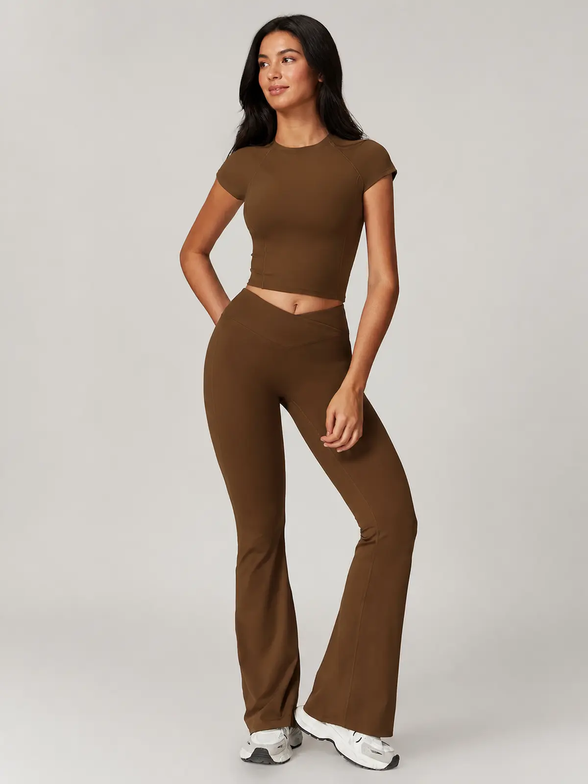 Meridian Ink T-Shirt and Flare Leggings Set — brown — general — authoritative variation match