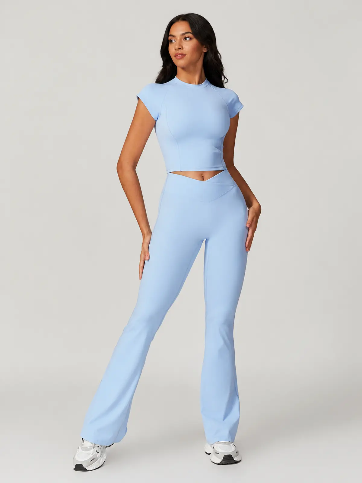 Meridian Ink T-Shirt and Flare Leggings Set — light sky blue — general — authoritative variation image