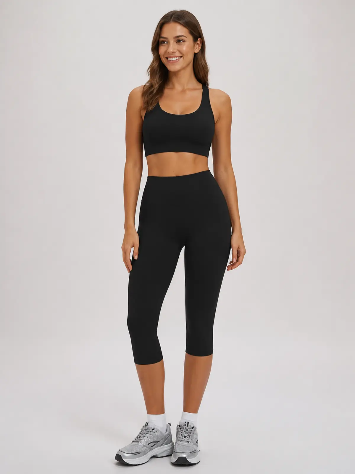Midday Arc High-Rise Capri Leggings — black — capri-leggings — authoritative variation match