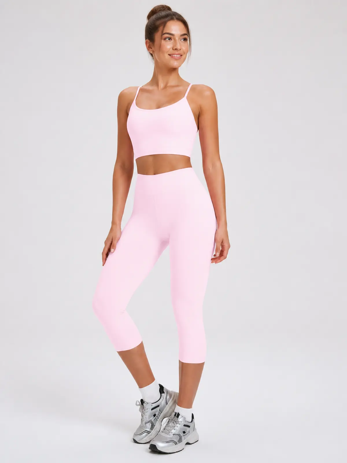 Midday Arc High-Rise Capri Leggings — pale pink — capri-leggings — authoritative variation match