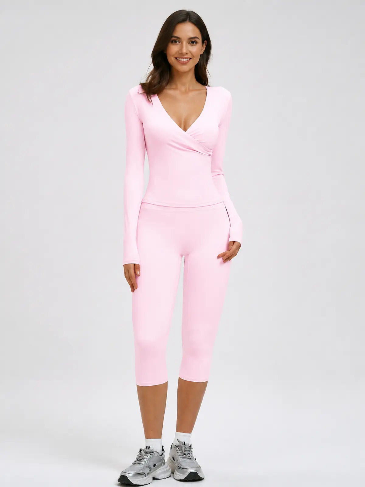 Midday Arc High-Rise Capri Leggings — pale pink — general — authoritative variation match