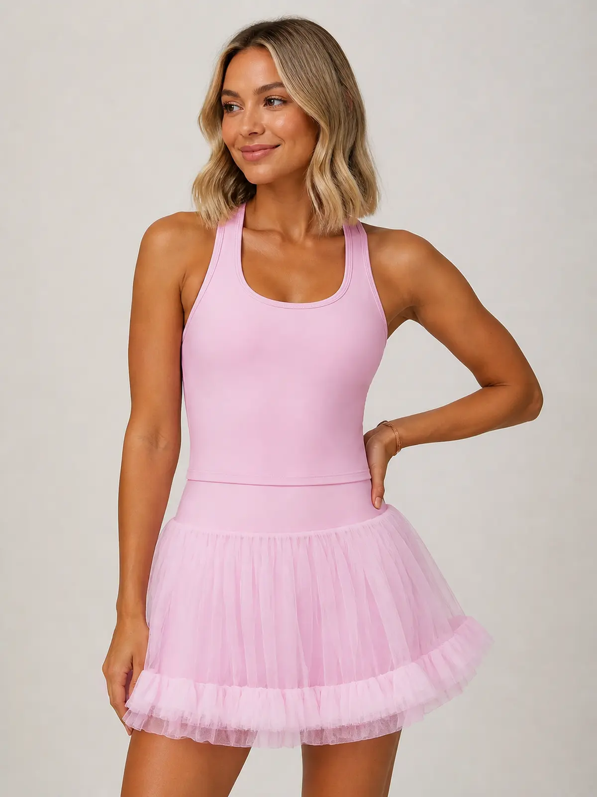 Nimbus Study Square-Neck Tank Top — light pink — exercise-dress — assigned human anchor cluster