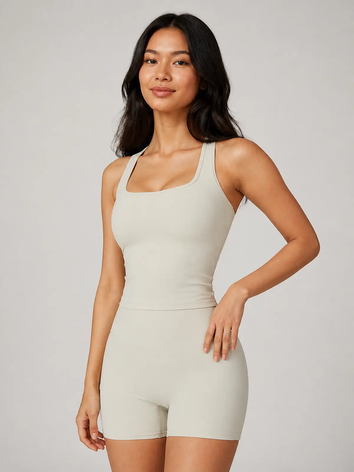 Nimbus Study Square-Neck Tank Top — off-white — general — authoritative variation match