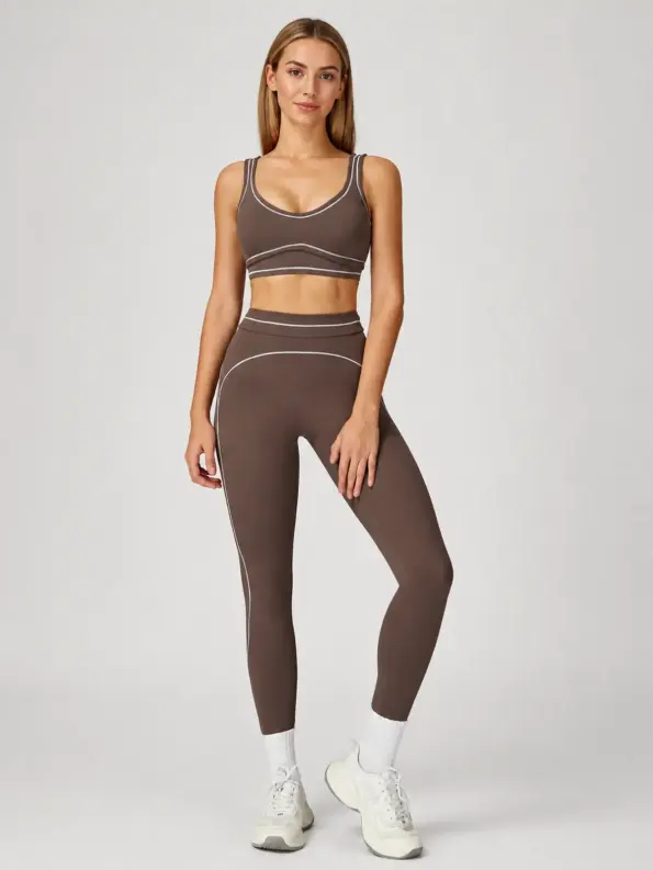 Oriel Strand Sports Bra and Leggings Set — deep brown — general — authoritative variation match