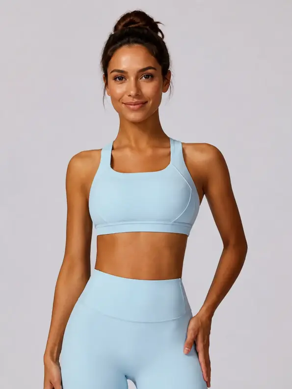 Panel Arc Scoop-Neck Sports Bra — light sky blue — general — authoritative variation match
