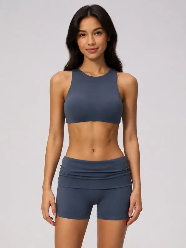 Paper Lantern Sports Bra and Shorts Set — dark slate blue — general — authoritative variation image