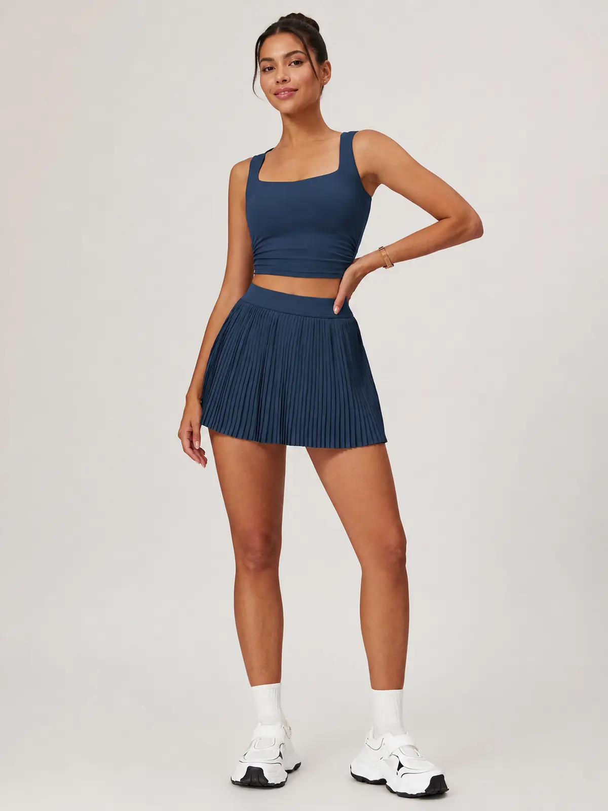 Pleatline Orbit Pleated Yoga Skirt — navy blue — general — authoritative variation match