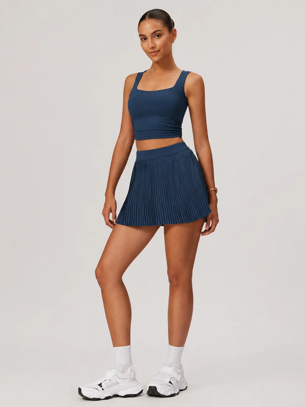 Pleatline Orbit Pleated Yoga Skirt — navy blue — general — authoritative variation match