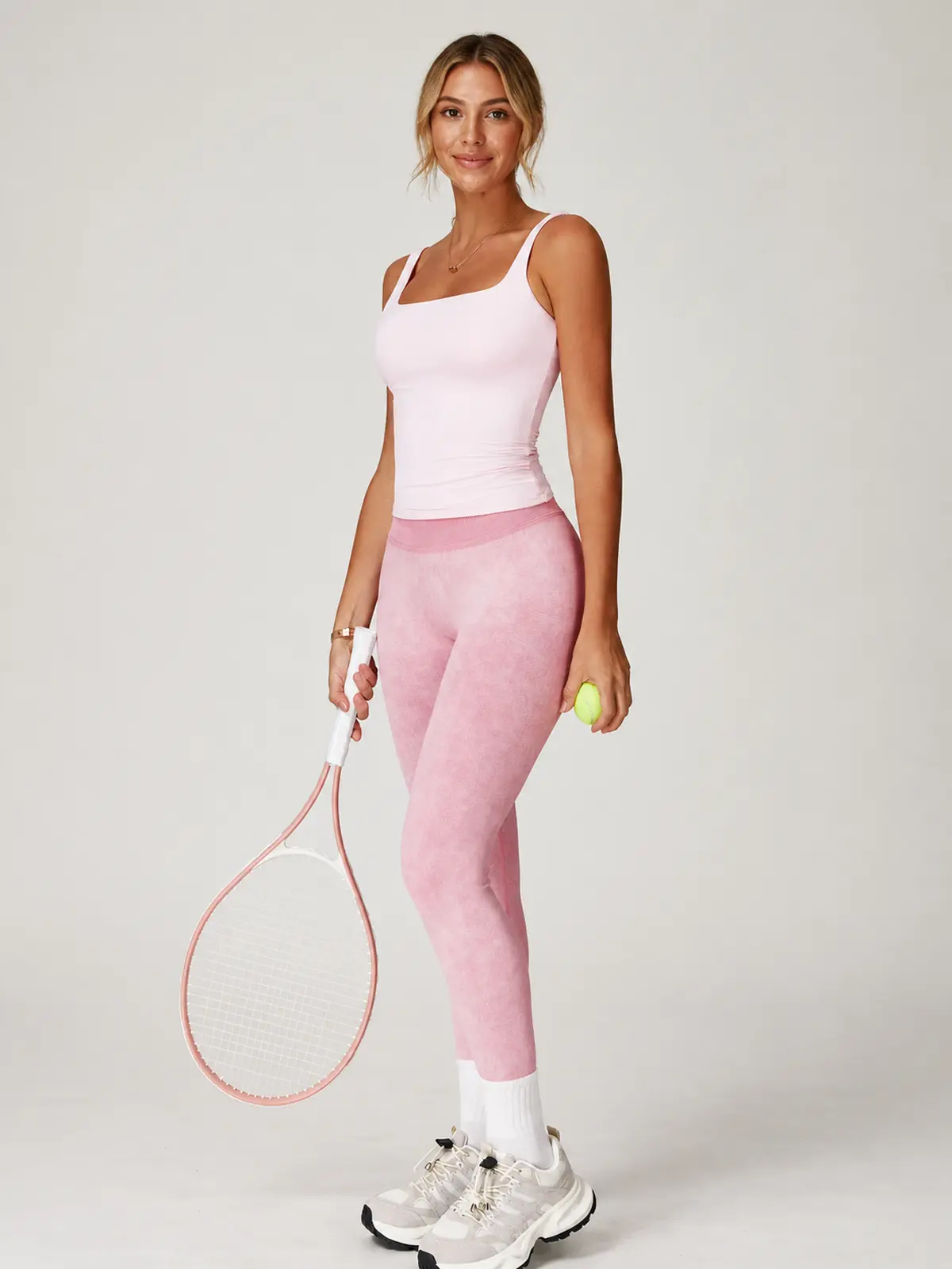 Ribbed Motion Seamless High-Rise Ankle Leggings — light pink — authoritative variation match
