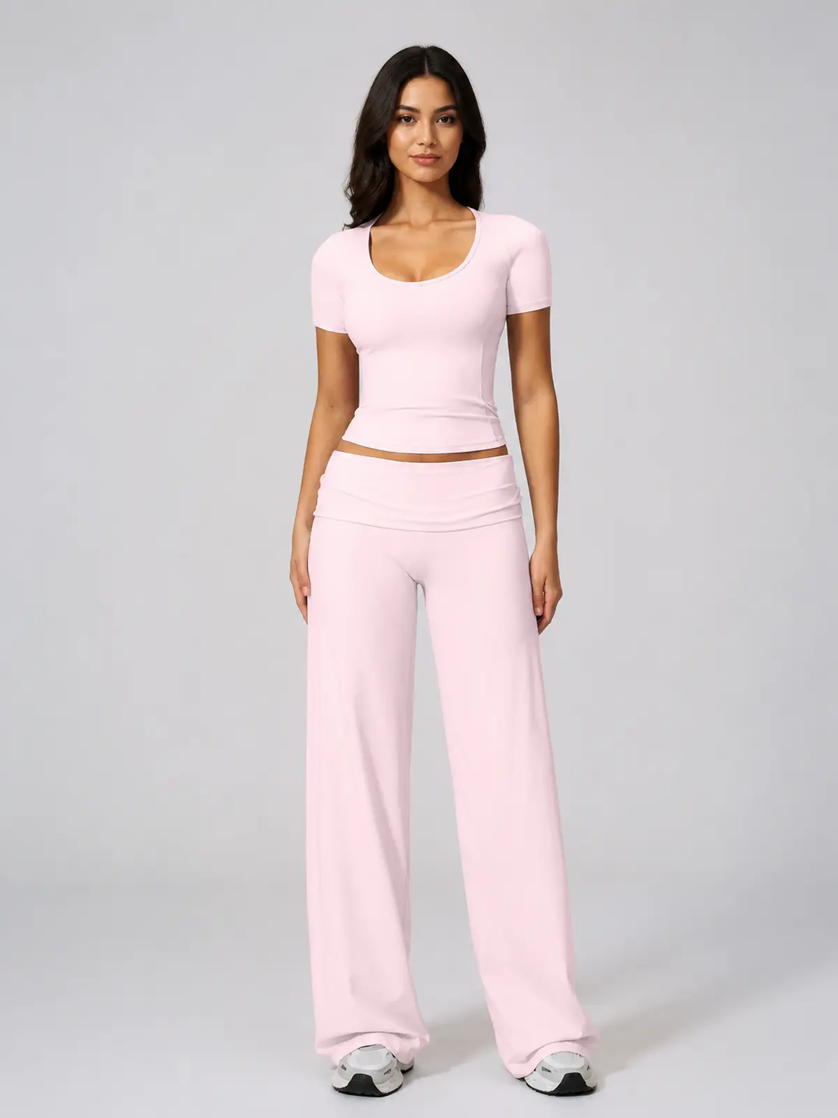 Rill Studio T-Shirt and Wide-Leg Pants Set — light pink — general — authoritative variation image