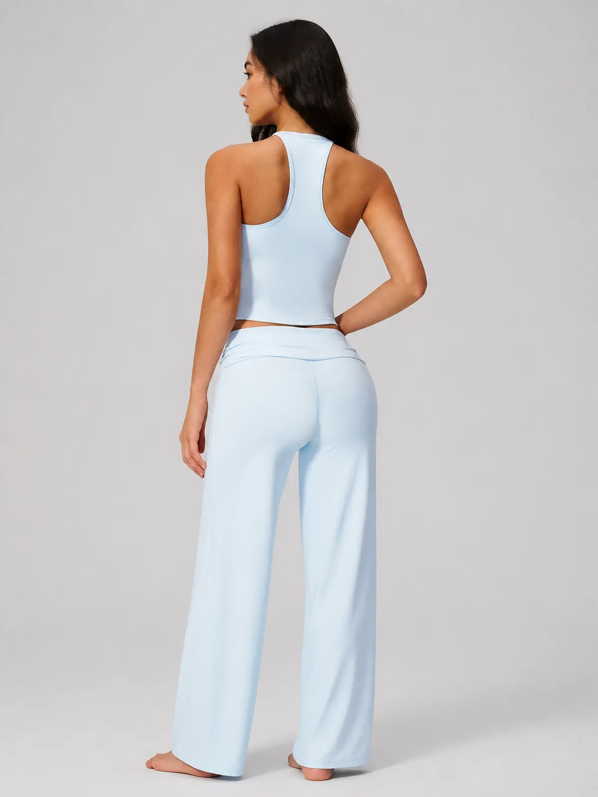 Sculpted Current Scoop-Neck Cropped Active Top — light blue — general — authoritative variation match