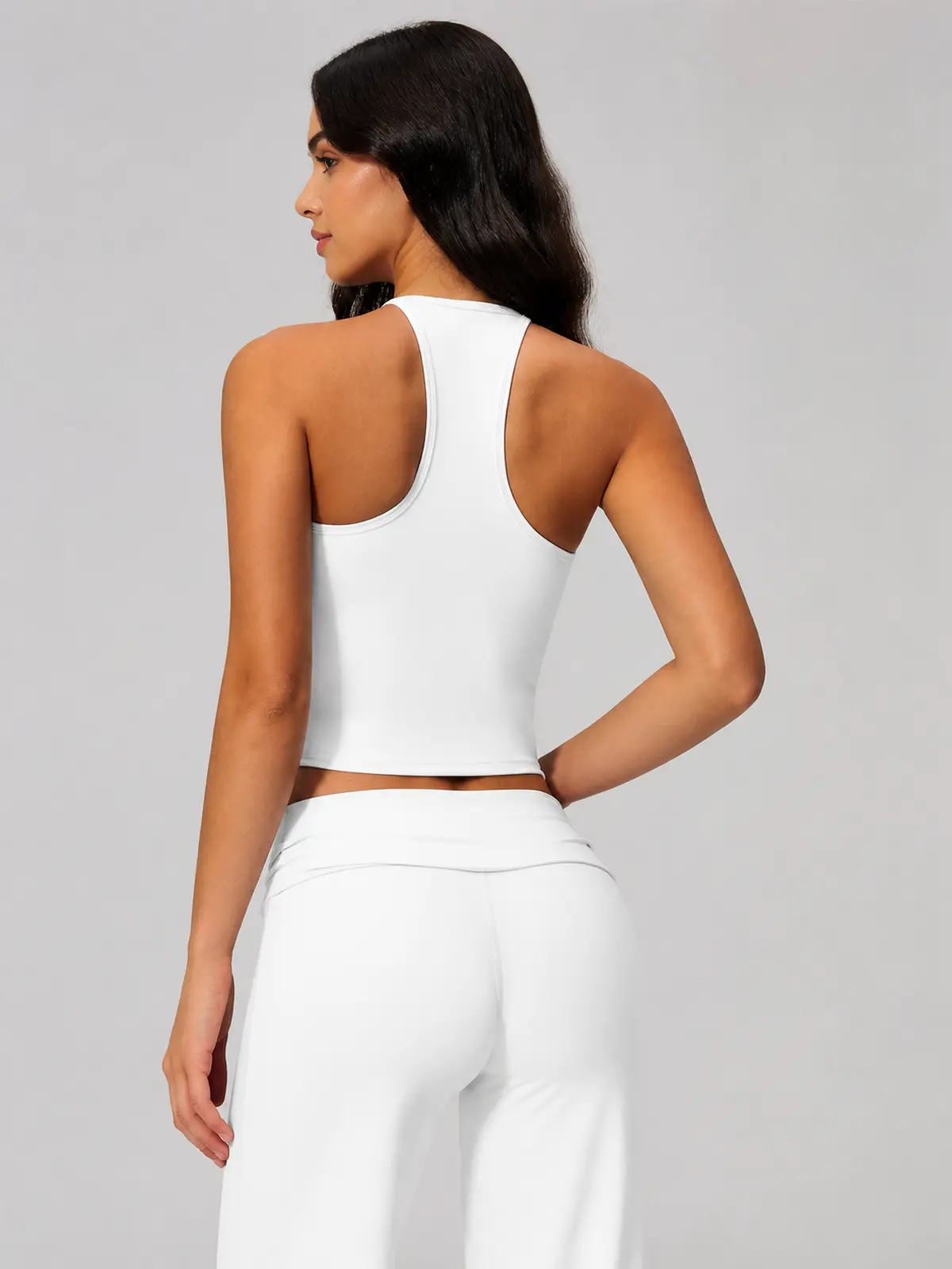 Sculpted Current Scoop-Neck Cropped Active Top — white — general — authoritative variation match