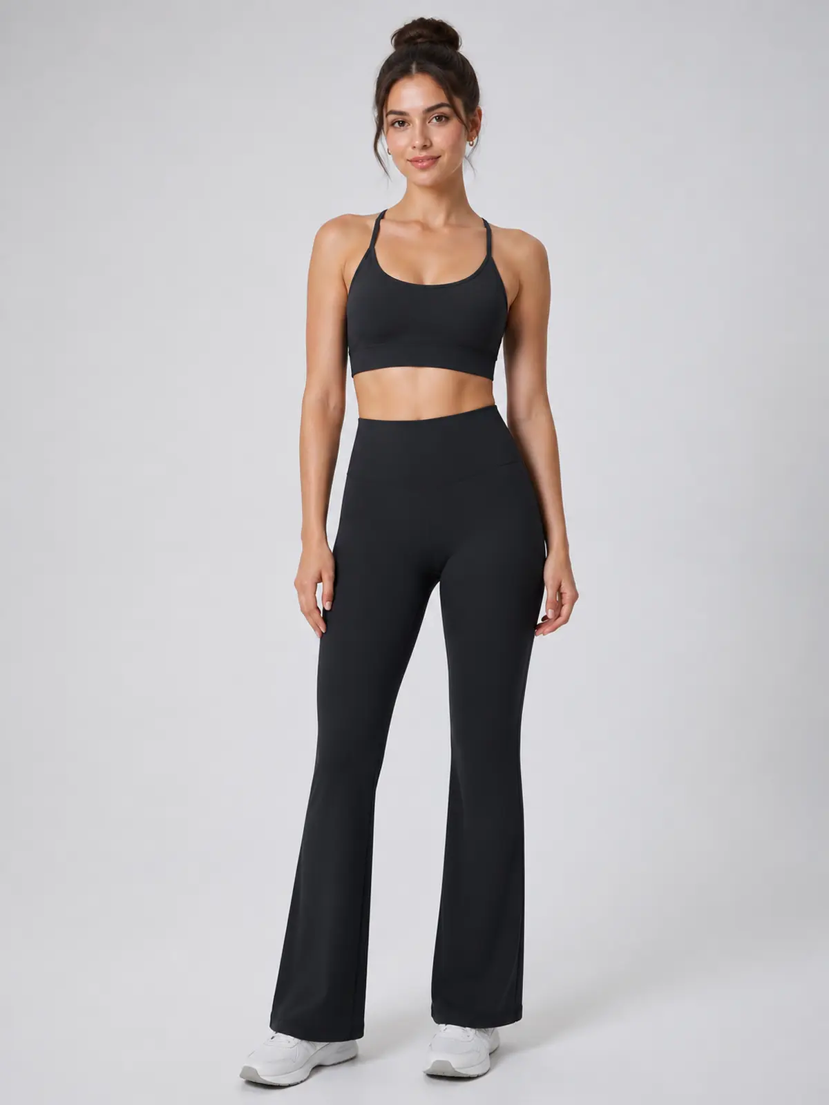 Sienna Sweep High-Rise Flare Leggings — black — flare-leggings — authoritative variation match