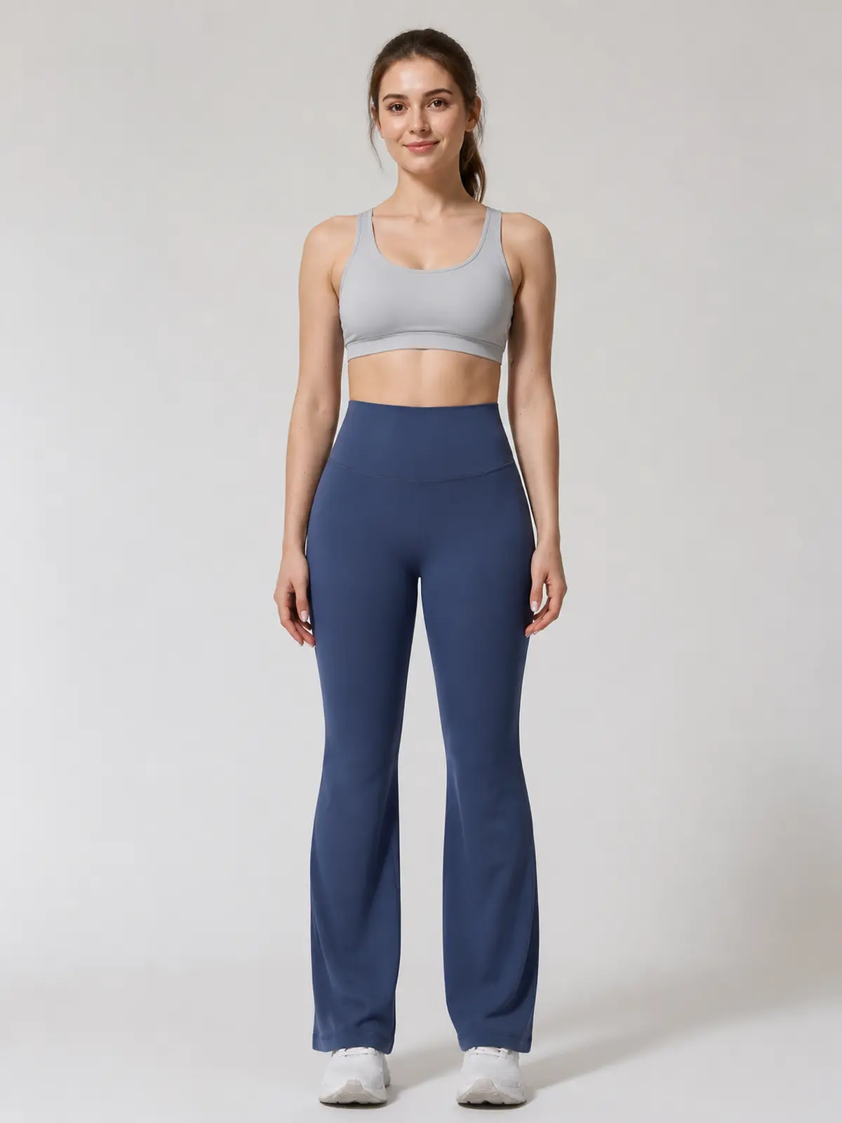 Sienna Sweep High-Rise Flare Leggings — navy blue — flare-leggings — authoritative variation match