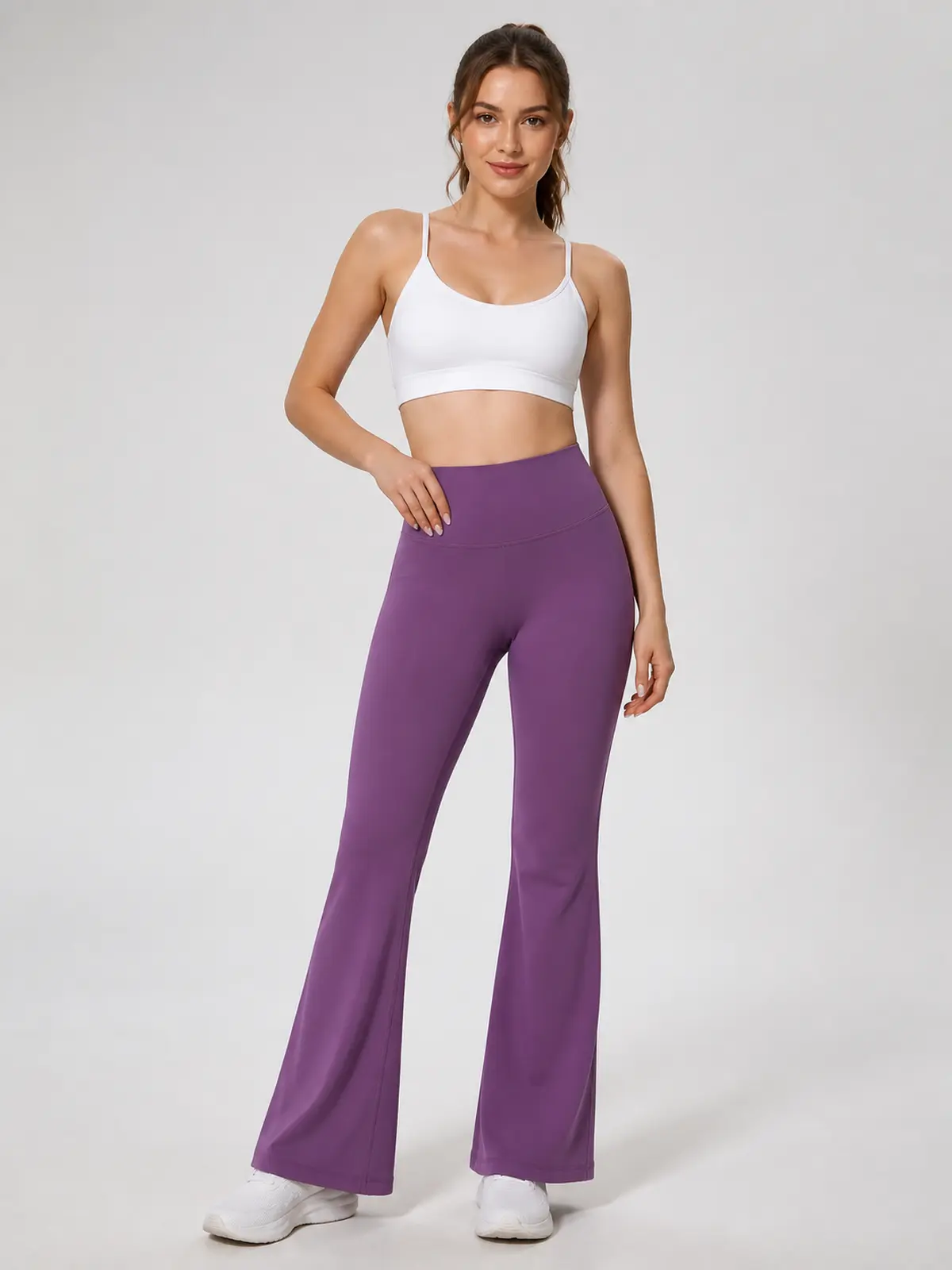 Sienna Sweep High-Rise Flare Leggings — purple — flare-leggings — assigned human anchor cluster
