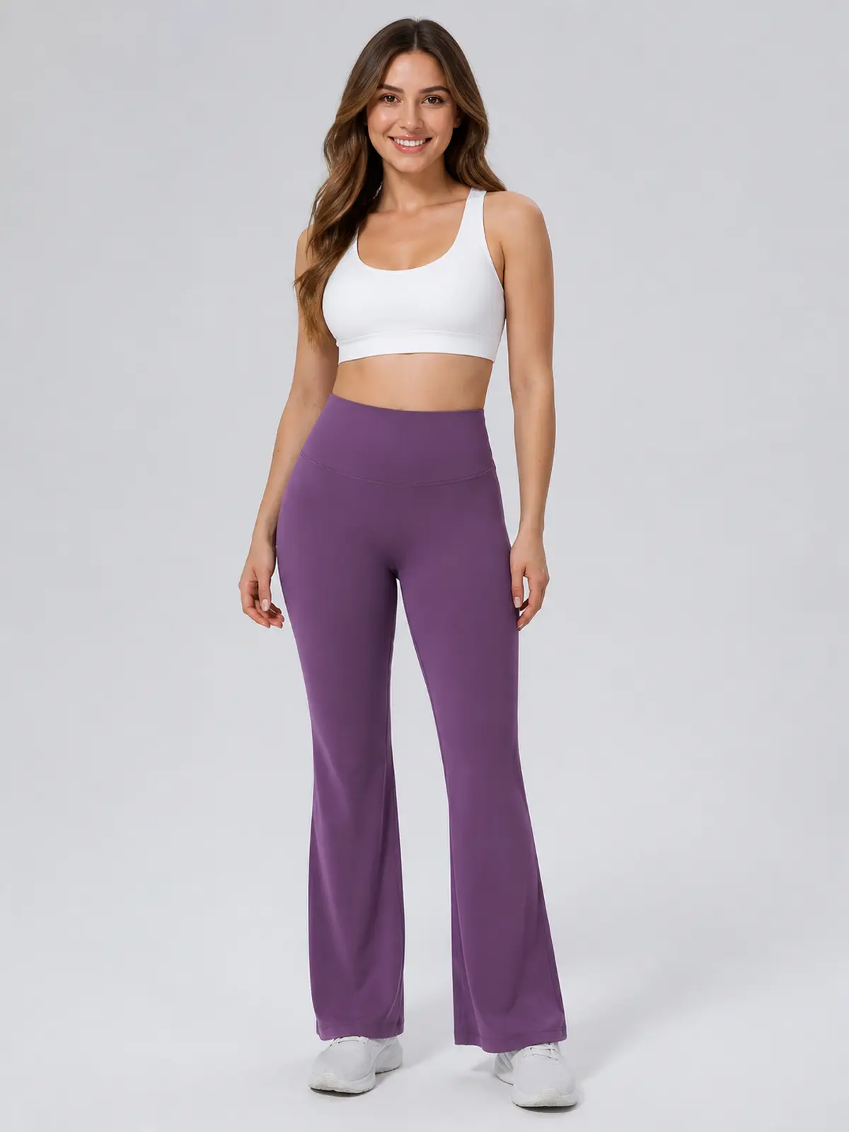 Sienna Sweep High-Rise Flare Leggings — purple — flare-leggings — authoritative variation match