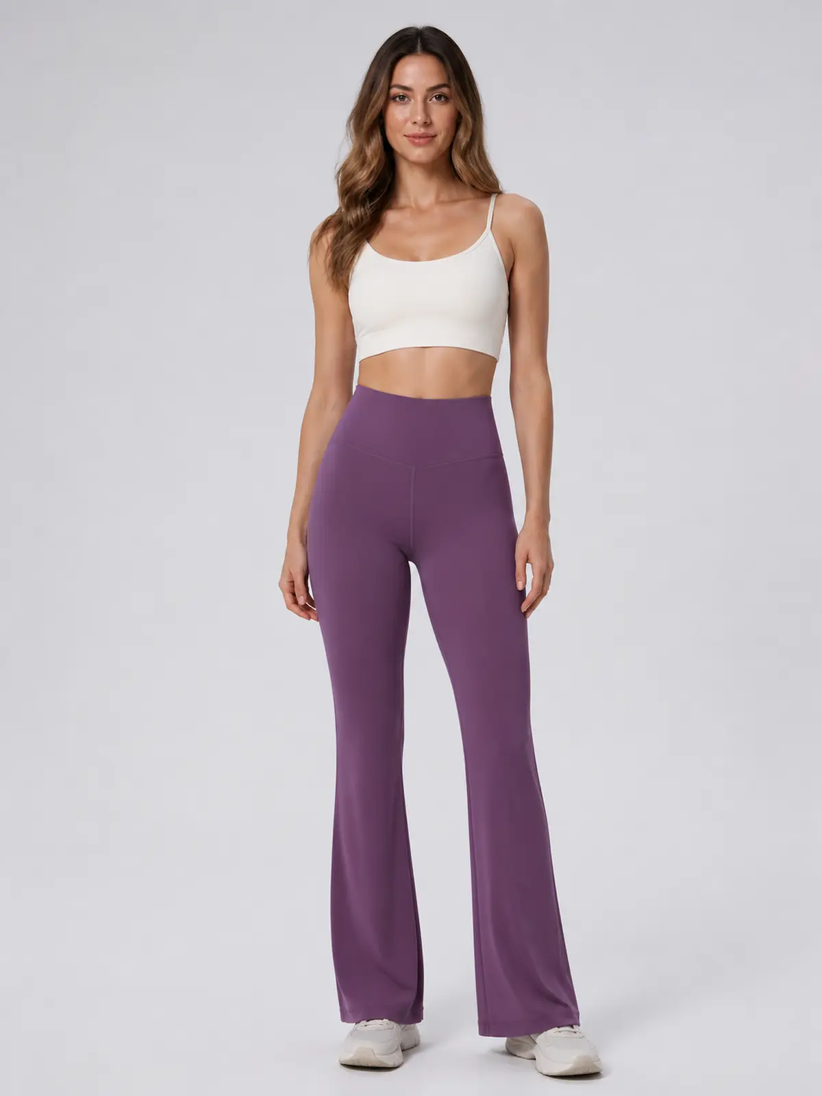 Sienna Sweep High-Rise Flare Leggings — purple — flare-leggings — authoritative variation match