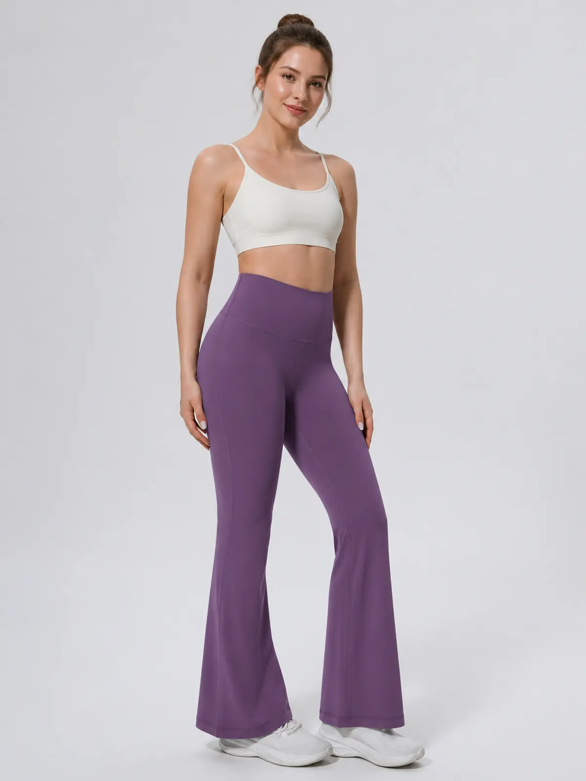 Sienna Sweep High-Rise Flare Leggings — purple — flare-leggings — authoritative variation match