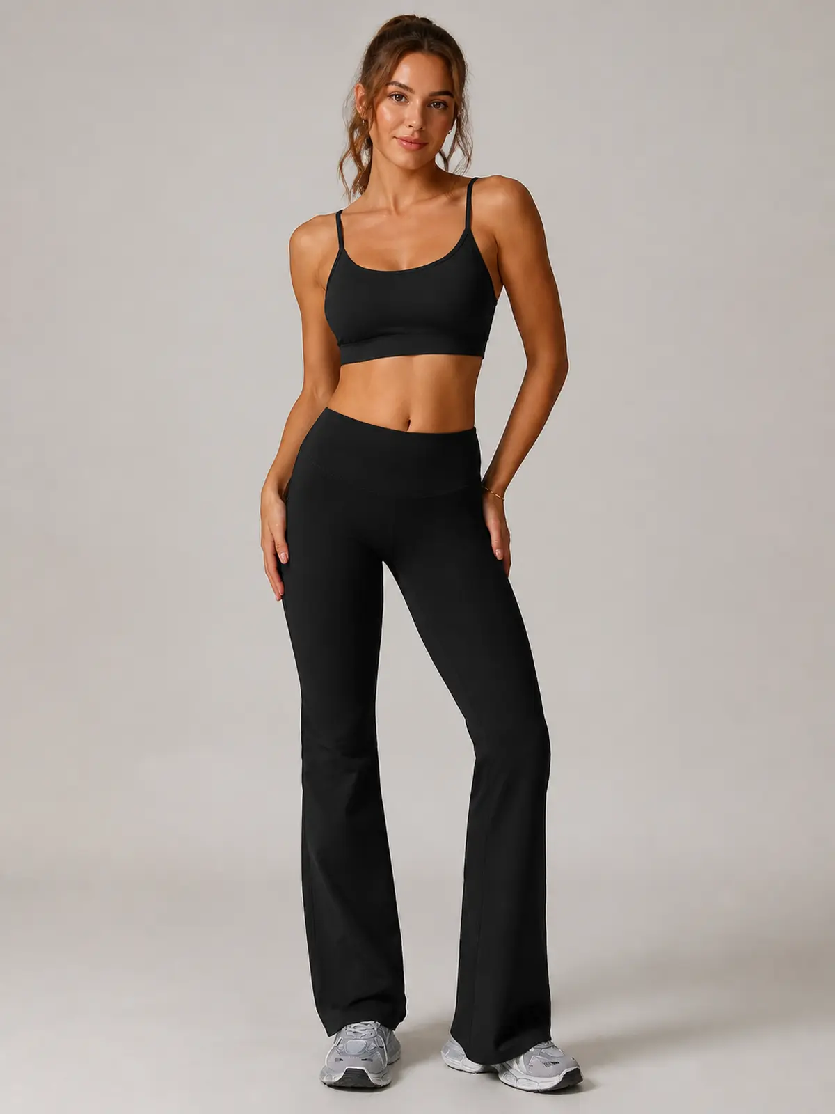 Solar Drift High-Rise Flare Leggings — black — flare-leggings — authoritative variation match