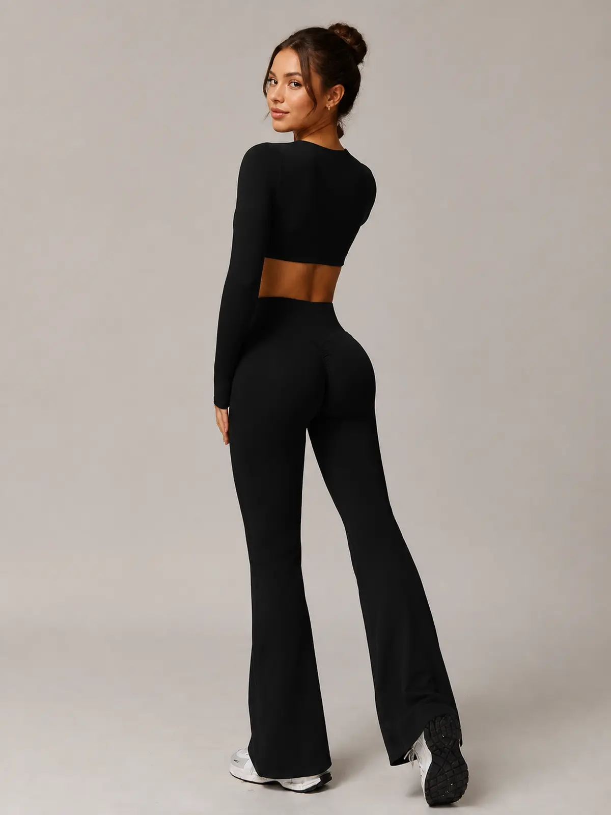 Solar Drift High-Rise Flare Leggings — black — general — authoritative variation match