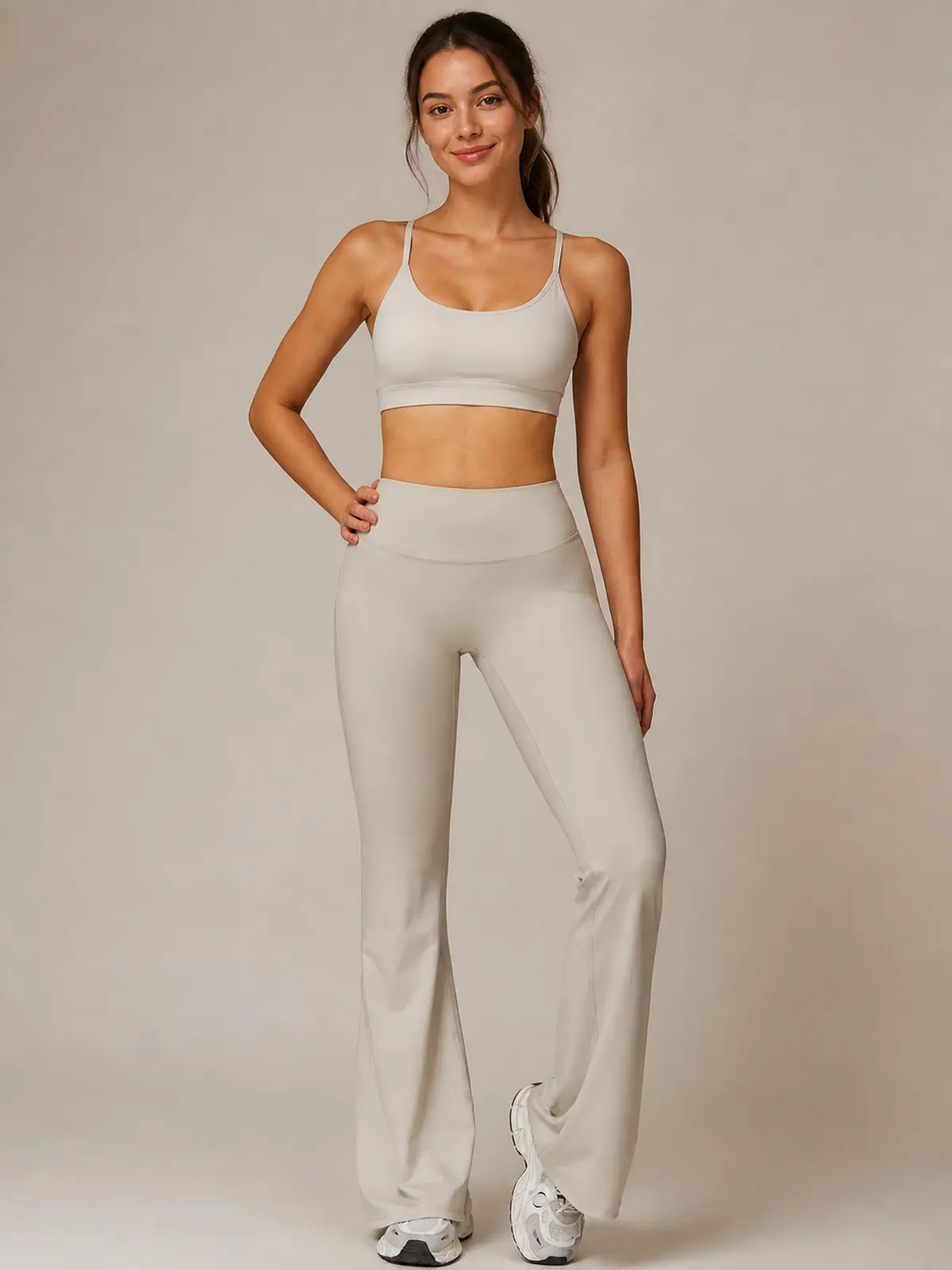 Solar Drift High-Rise Flare Leggings — ivory — flare-leggings — authoritative variation match