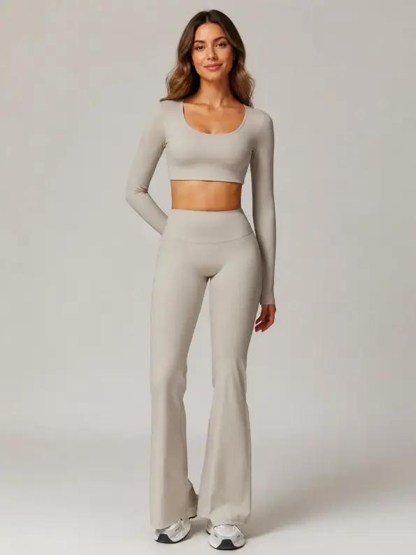 Solar Drift High-Rise Flare Leggings — ivory — flare-leggings — authoritative variation match