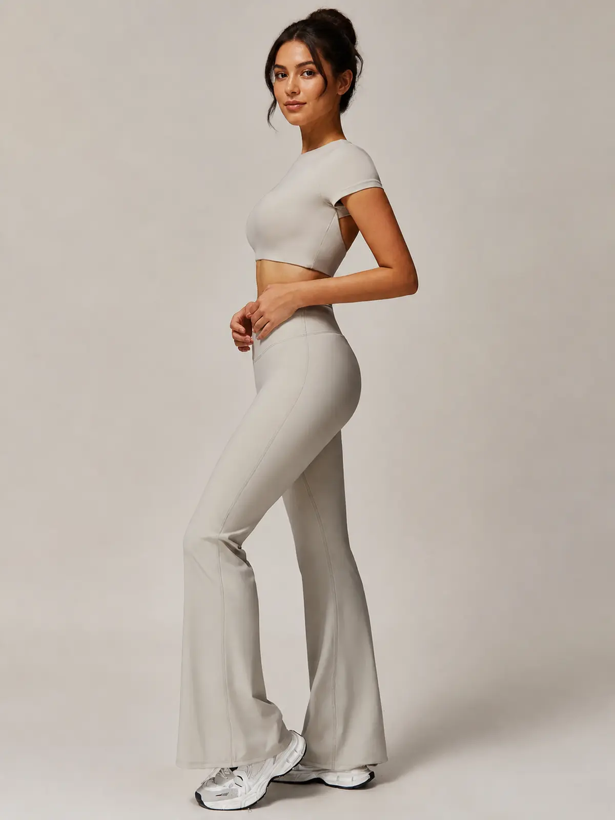 Solar Drift High-Rise Flare Leggings — ivory — flare-leggings — authoritative variation match