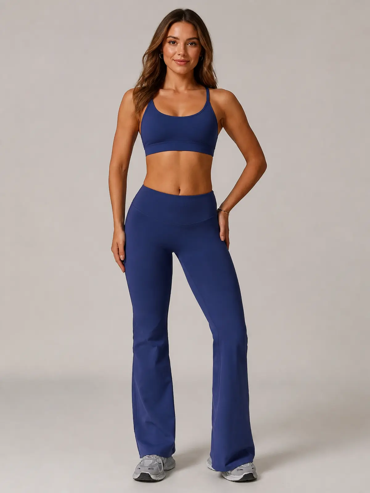 Solar Drift High-Rise Flare Leggings — navy blue — flare-leggings — authoritative variation match
