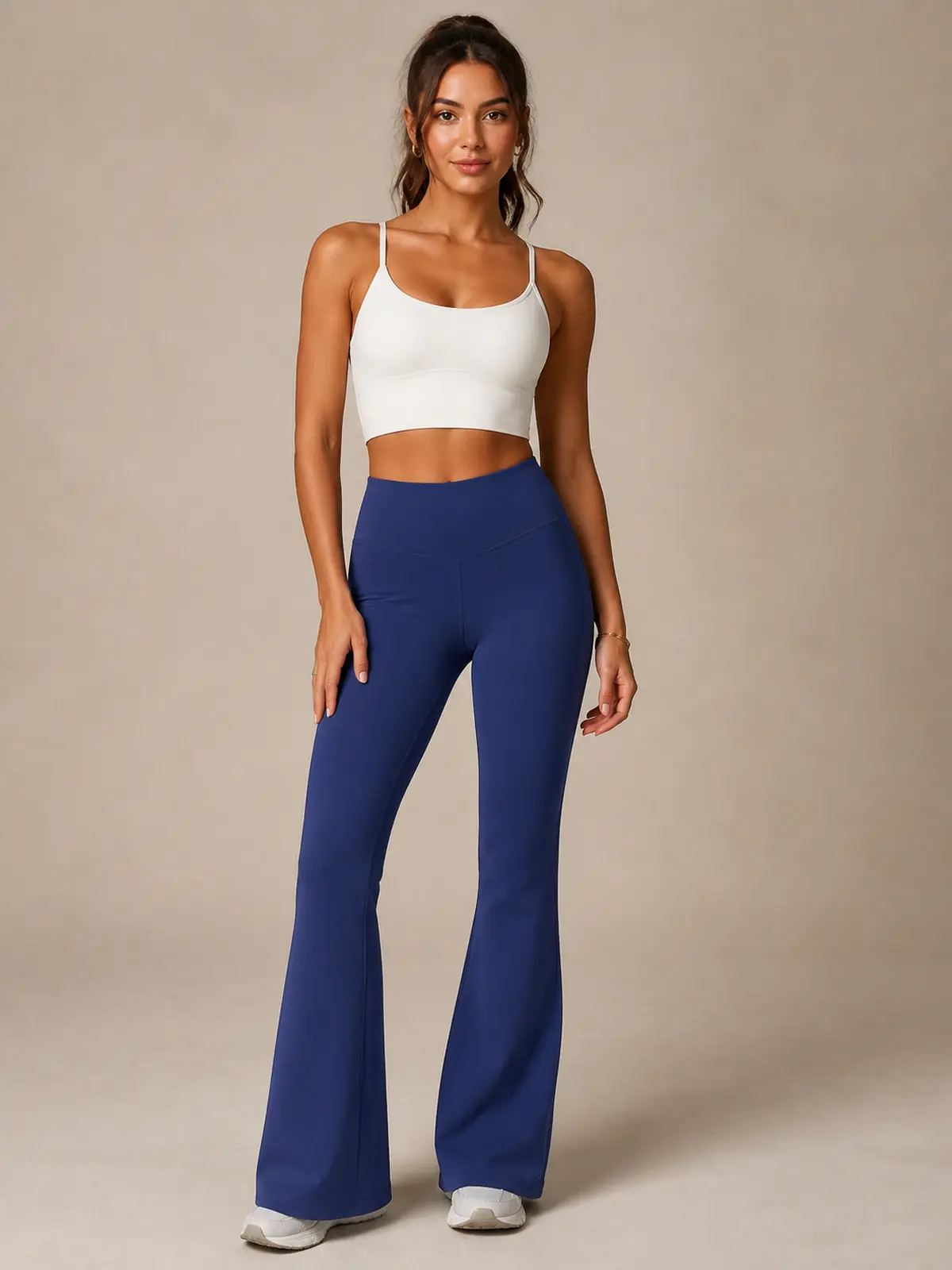 Solar Drift High-Rise Flare Leggings — navy blue — flare-leggings — authoritative variation match