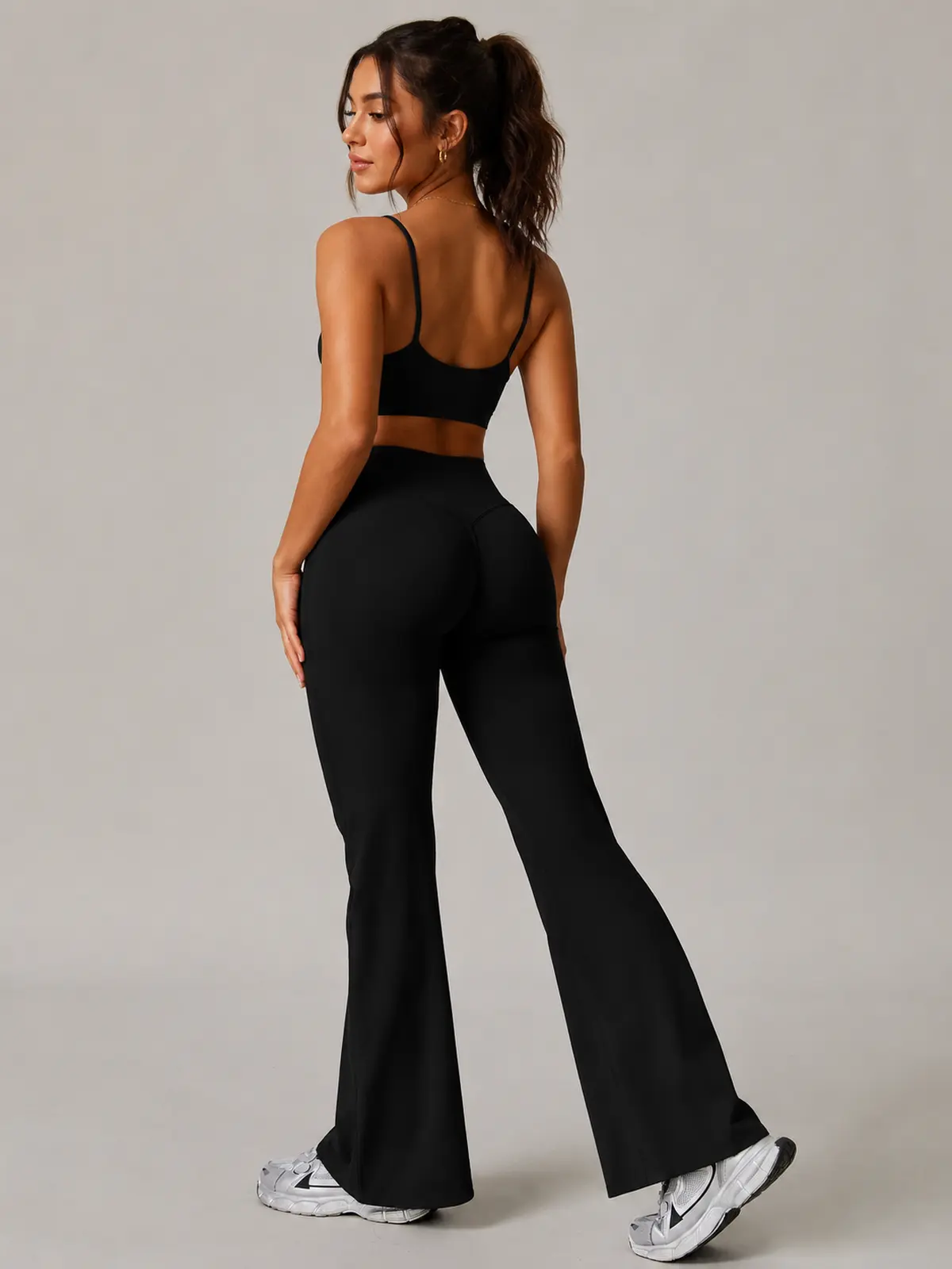 Solar Drift High-Rise Flare Leggings — studio portrait