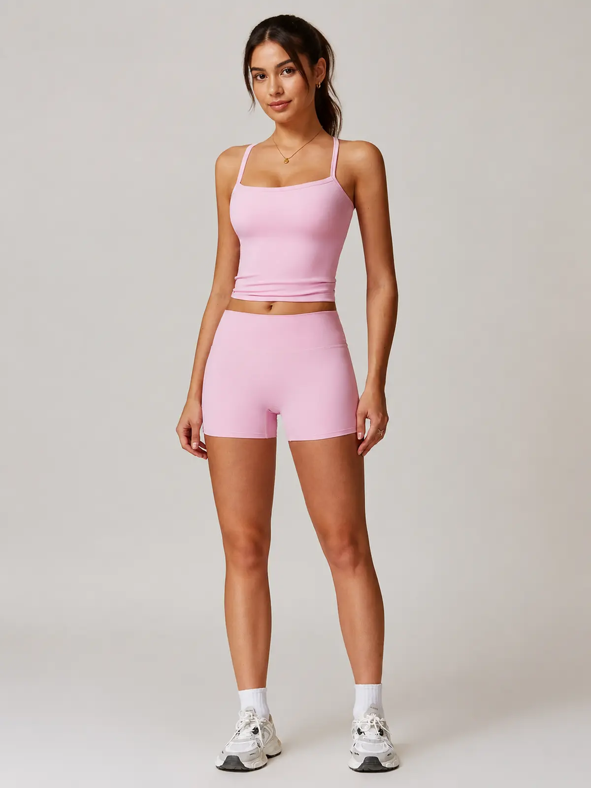 Solstice Muse Square-Neck Cropped Tank Top — light pink — general — authoritative variation match