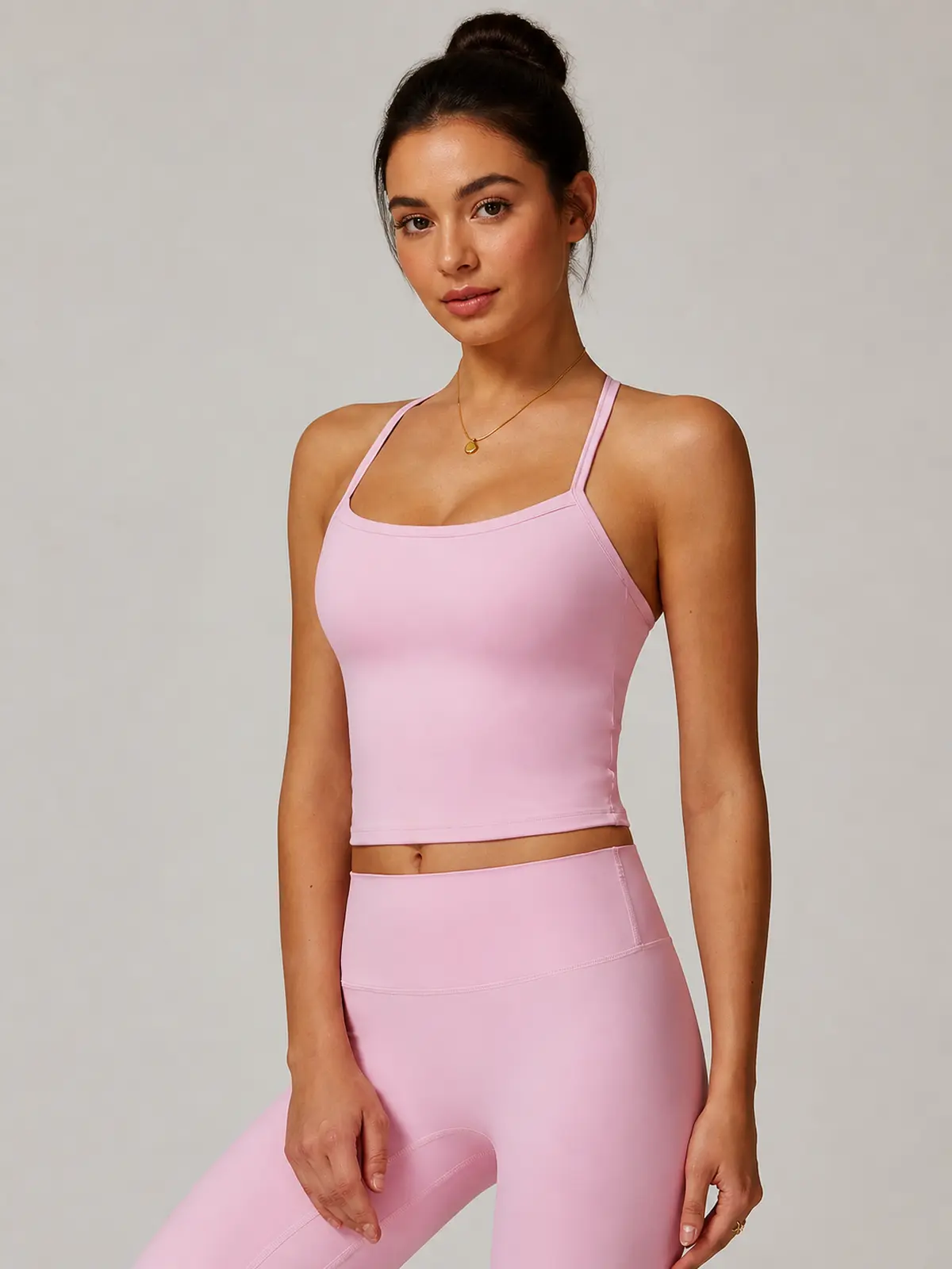 Solstice Muse Square-Neck Cropped Tank Top — light pink — general — authoritative variation match