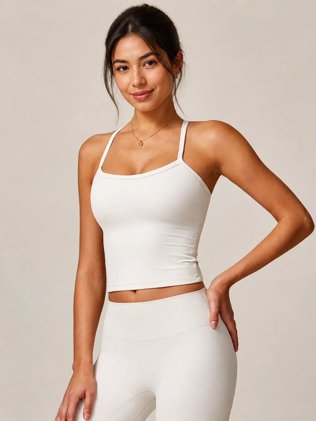 Solstice Muse Square-Neck Cropped Tank Top — pearl gray — general — authoritative variation match