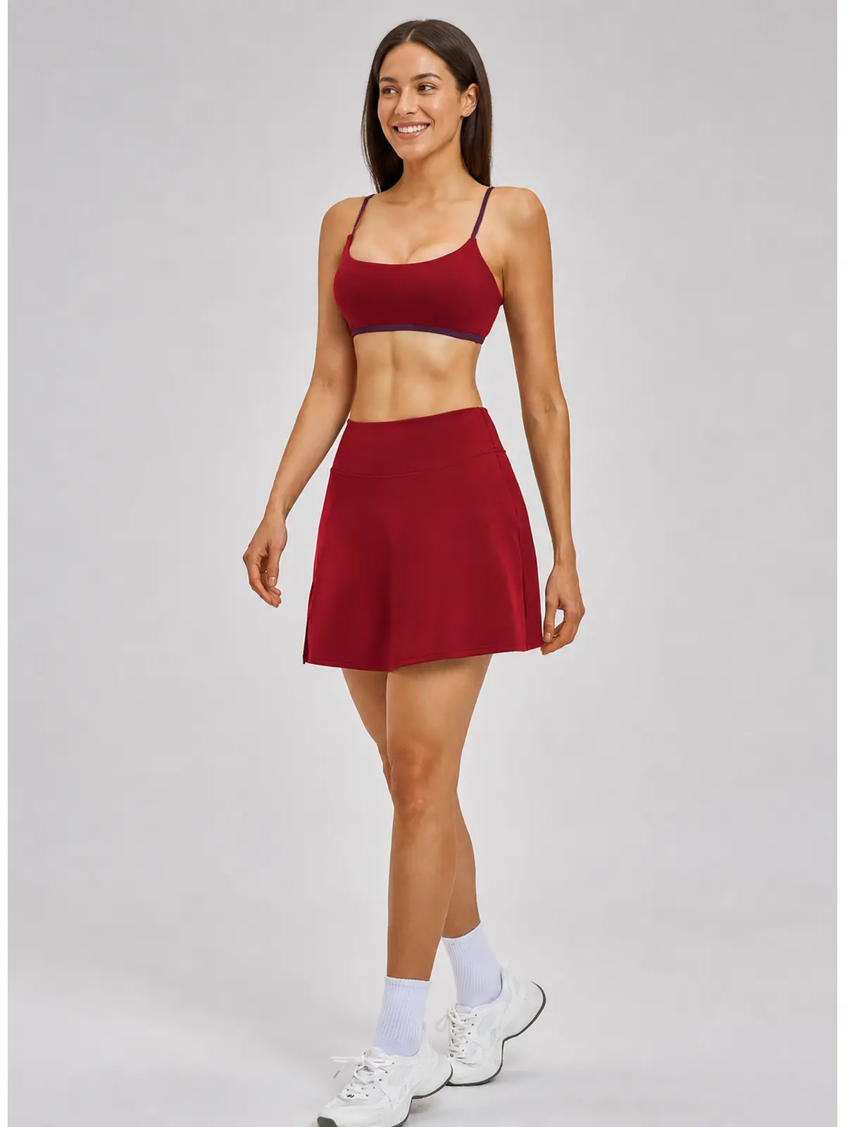 Studio Petal Sports Bra and A-Line Skirt Set — studio portrait